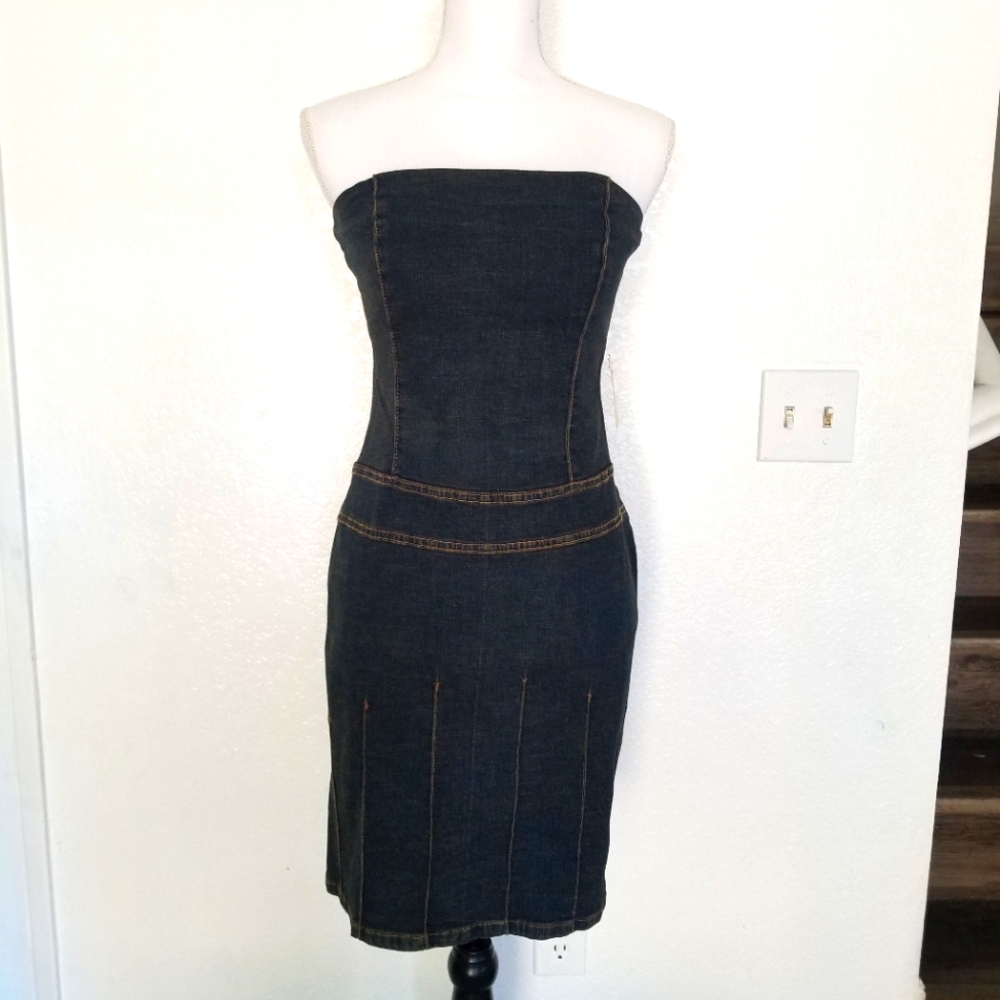 Stretchy denim bodycon dress